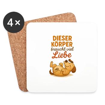 hundeliebe - Untersetzer (4er-Set) - Weiß - Vorne