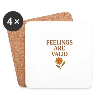 Les sentiments sont valables - Dessous de verre (lot de 4) - blanc - Devant