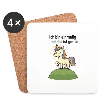 Ich bin einmalig und das ist gut so  - Untersetzer (4er-Set) - Weiß - Vorne