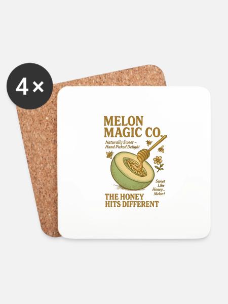 Honig Melone Bienen Sommer - Untersetzer (4er-Set) - Weiß