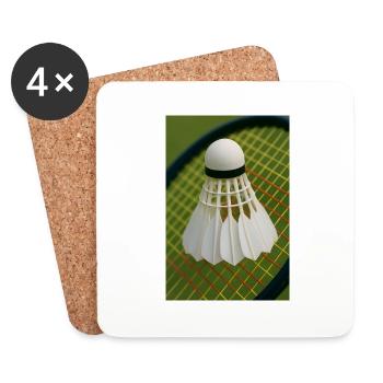 Sport - Badminton - Dessous de verre (lot de 4) - blanc - Devant