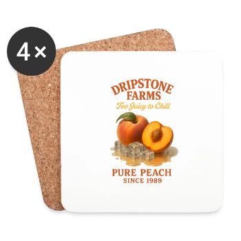 Peach Vintage - Coasters (set of 4) - white - Front