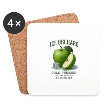 Green Apple Fruit Summer Holiday Apple Juice - Coasters (set of 4) - white - Front