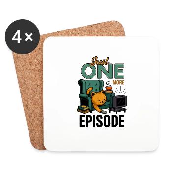 Just One More Episode Katzen Design - Untersetzer (4er-Set) - Weiß - Vorne
