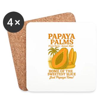 Papaya Frucht Sommer Urlaub Obst - Untersetzer (4er-Set) - Weiß - Vorne
