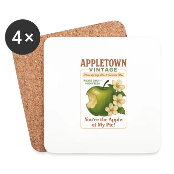 Apple Fruit Summer Appletown - Coasters (set of 4) - white - Front