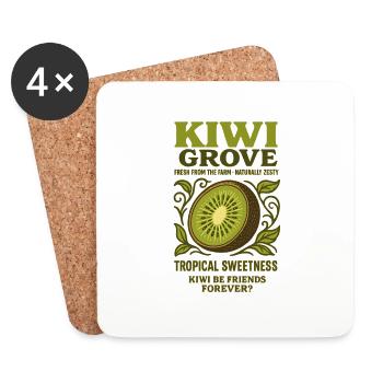 Kiwi Citrus Fruit Summer Holiday Lemonade - Coasters (set of 4) - white - Front