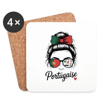 Portugiesisch - Untersetzer (4er-Set) - Weiß - Vorne