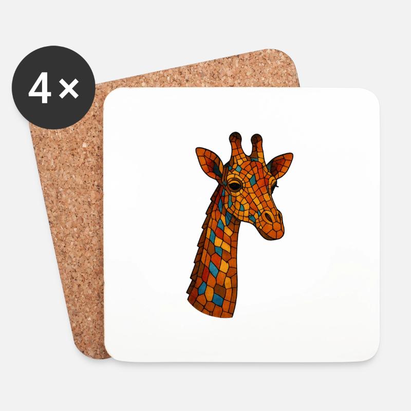 Giraffe - Untersetzer (4er-Set) - Weiß