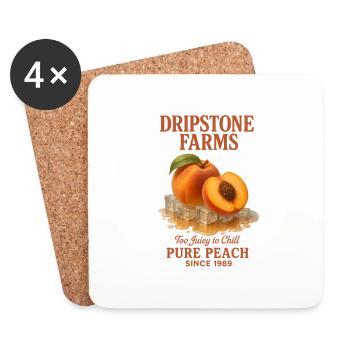 Peach Fruit Summer Retro - Coasters (set of 4) - white - Front