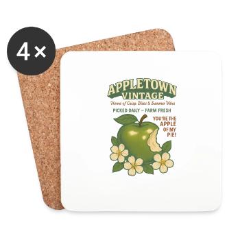 Apple Vintage Fruit Fruit Summer - Coasters (set of 4) - white - Front