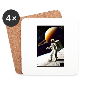astronaut schwebend orange - Untersetzer (4er-Set) - Weiß - Vorne