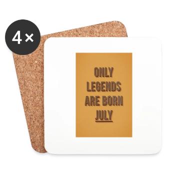 Only legends are born July - Untersetzer (4er-Set) - Weiß - Vorne