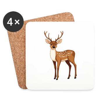 proud deer - Coasters (set of 4) - white - Front