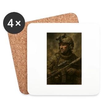 Military man - Coasters (set of 4) - white - Front