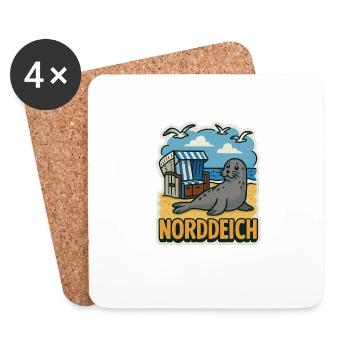 Norddeich - Untersetzer (4er-Set) - Weiß - Vorne