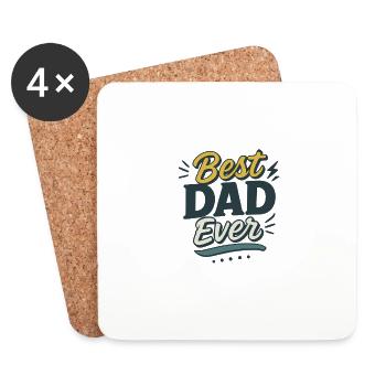 Best Dad ever - Untersetzer (4er-Set) - Weiß - Vorne
