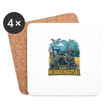 Neuharlingersiel - Untersetzer (4er-Set) - Weiß - Vorne