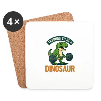 Training To Be A Dinosaur 🏋️🦖 - Untersetzer (4er-Set) - Weiß - Vorne