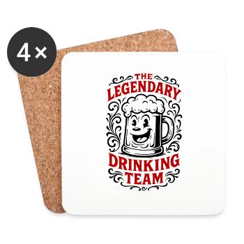 Drinking Team Legendär - Untersetzer (4er-Set) - Weiß - Vorne