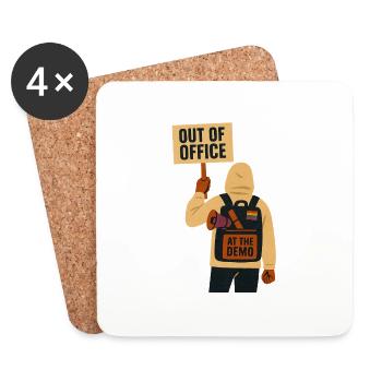 Out of Office, sur la démo. - Dessous de verre (lot de 4) - blanc - Devant