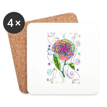 Flower - Coasters (set of 4) - white - Front