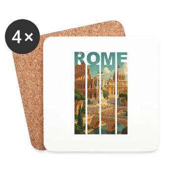 Chemise Skyline Rome - Dessous de verre (lot de 4) - blanc - Devant