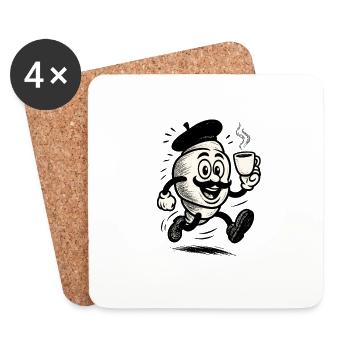 Französisches Croissant - Untersetzer (4er-Set) - Weiß - Vorne
