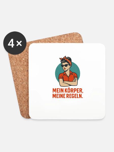 My body, my rules. - Coasters (set of 4) - white