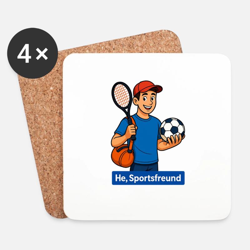 Sportsfreund - Untersetzer (4er-Set) - Weiß