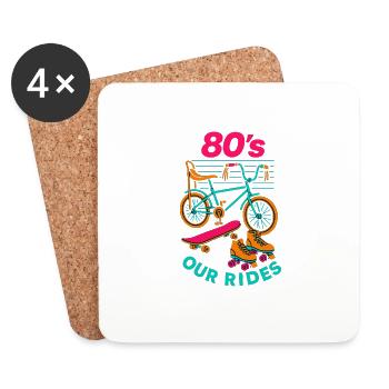 The 80’s – Our Rides in Neon Vibes - Untersetzer (4er-Set) - Weiß - Vorne