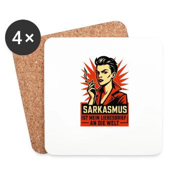 Sarkasmus ist mein Liebesbrief an die Welt. - Untersetzer (4er-Set) - Weiß - Vorne