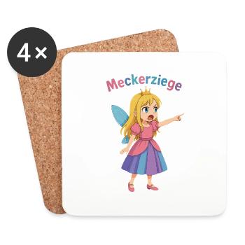 Meckerziege - Untersetzer (4er-Set) - Weiß - Vorne