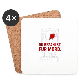 Murder on the plate - Coasters (set of 4) - white - Front