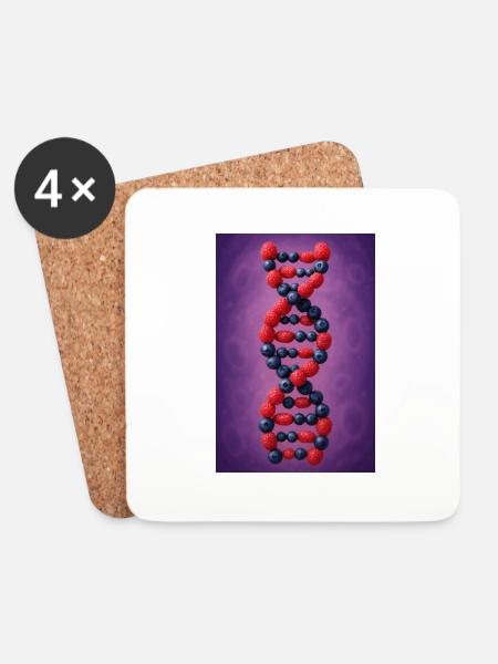 Beeren-DNA-Twist - Untersetzer (4er-Set) - Weiß