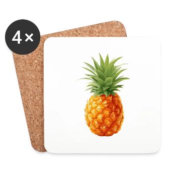 Ananas - Dessous de verre (lot de 4) - blanc - Devant