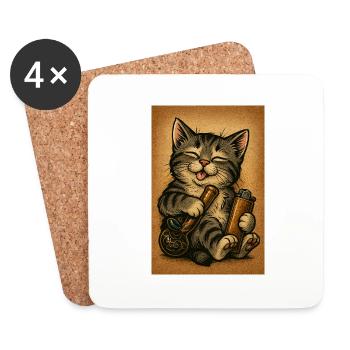 High Kitty Vibes - Coasters (set of 4) - white - Front