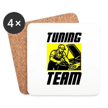 Tuning Team Auto - Untersetzer (4er-Set) - Weiß - Vorne