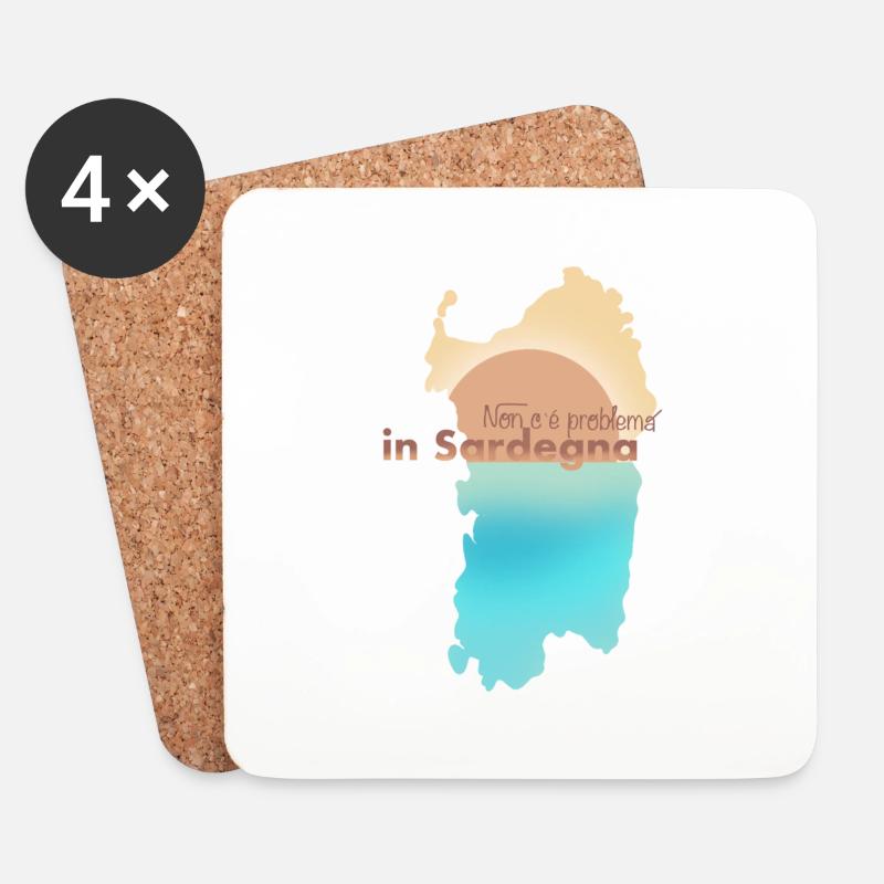 Non C’è Problema in Sardegna - Untersetzer (4er-Set) - Weiß