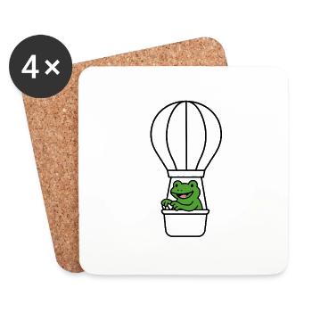 Grenouille dans un ballon - Dessous de verre (lot de 4) - blanc - Devant