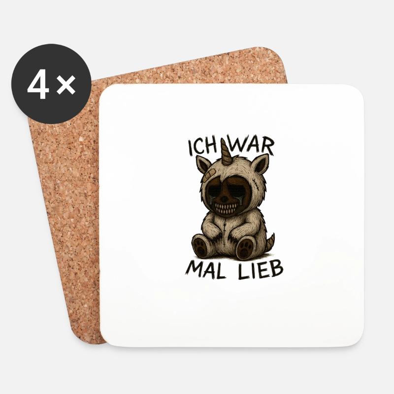 Ich war mal lieb - Untersetzer (4er-Set) - Weiß