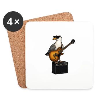 BBB Seagull Busker 1 - Coasters (set of 4) - white - Front