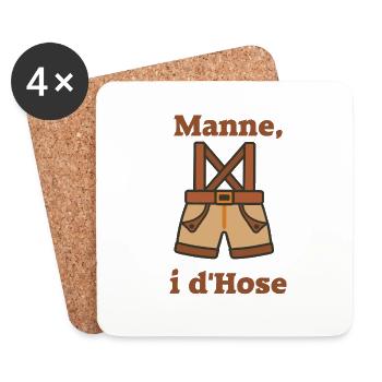 Schwinger Manne i d Hose Schwingerhose - Untersetzer (4er-Set) - Weiß - Vorne
