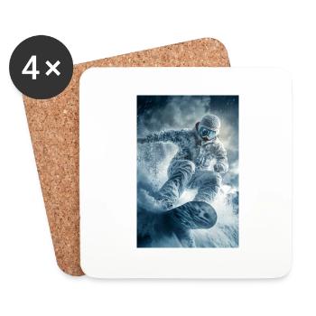 Frozen Thrill Snowboarder - Untersetzer (4er-Set) - Weiß - Vorne