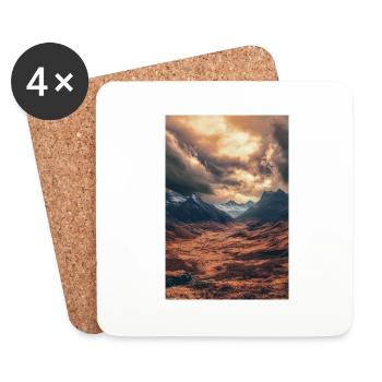 Epic Sunset Over Highland Valley - Coasters (set of 4) - white - Front
