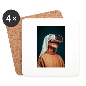La foi future dans la réalité virtuelle - Dessous de verre (lot de 4) - blanc - Devant