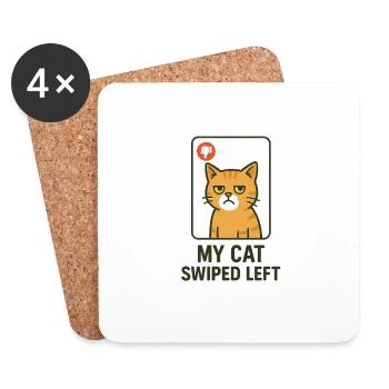 My Cat Has Left Swiped Dating App - Coasters (set of 4) - white - Front