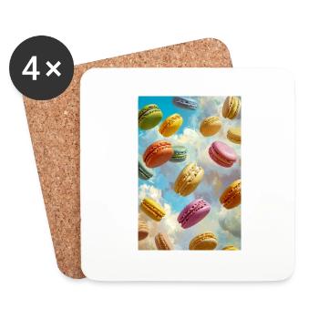 Colorful Macarons in the Sky - Coasters (set of 4) - white - Front