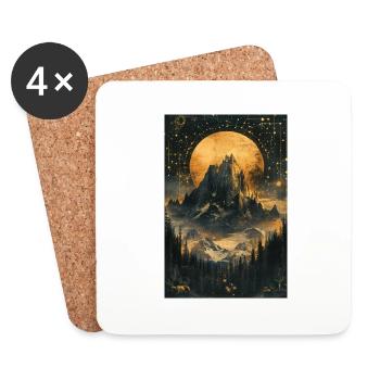 Himmlische Berg-Traumlandschaft - Untersetzer (4er-Set) - Weiß - Vorne