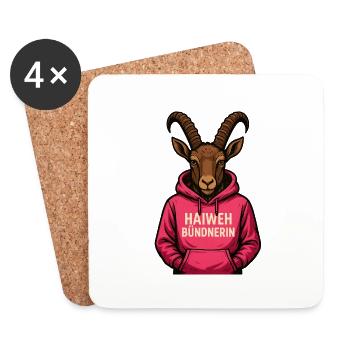 Haiweh Bündnerin - Untersetzer (4er-Set) - Weiß - Vorne